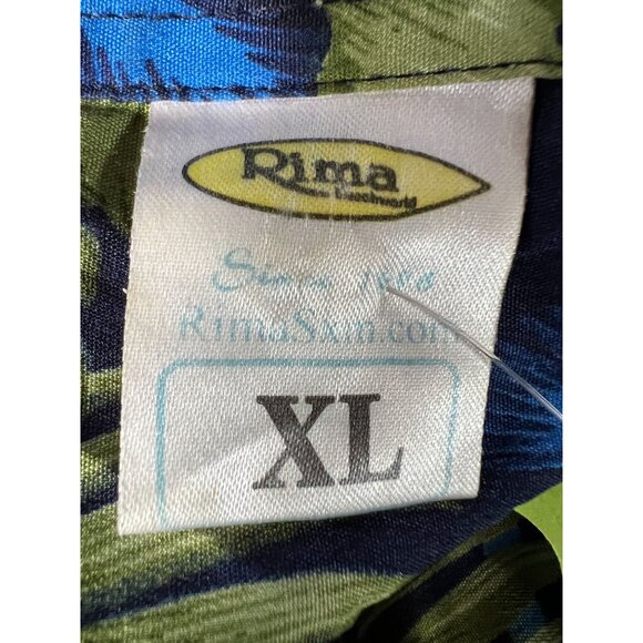 Rima Vintage Tropical Hawaiian Short Sleeve Shirt  Size XL Blue   Terivoile - Picture 3 of 16